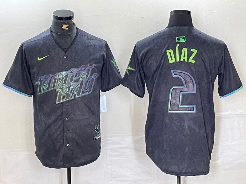 Men's Tampa Bay Rays Yandy Diaz #2 Charcoal 2024 City Connect Limited Jersey